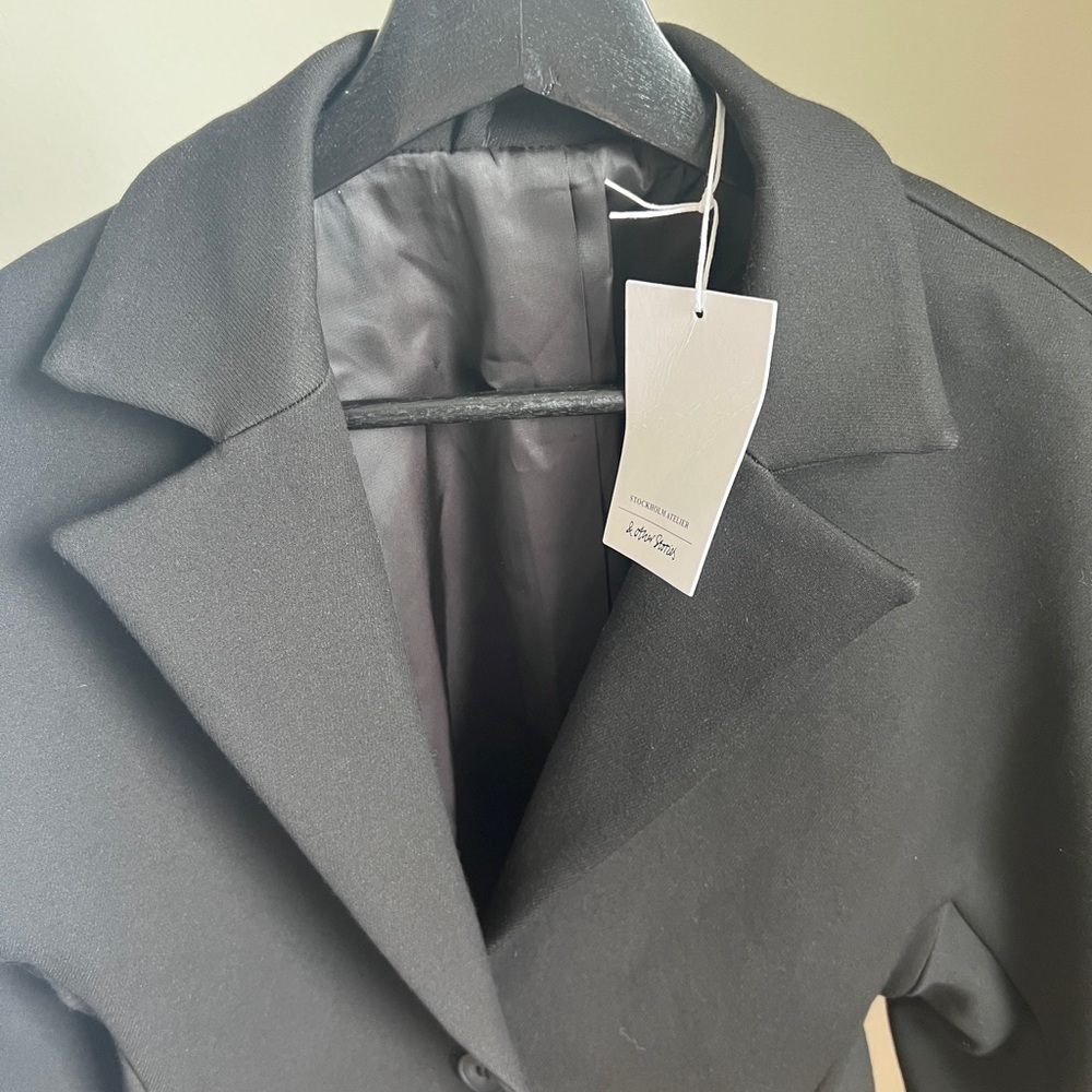 & Other Stories Fitted Scuba Feel Black Blazer in Size 34 - Picture 5 of 10